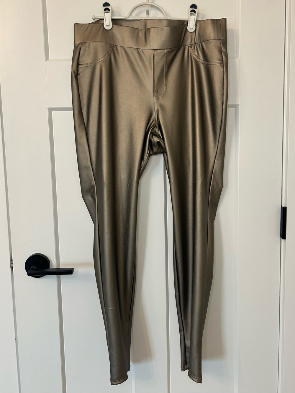 Torrid Faux Leather Metallic Bronze Leggings Size 1 High Waist 1X